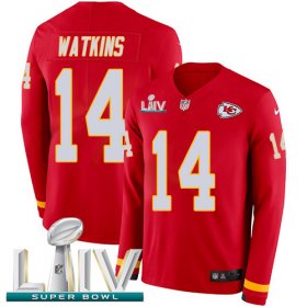 Wholesale Cheap Nike Chiefs #14 Sammy Watkins Red Super Bowl LIV 2020 Team Color Men\'s Stitched NFL Limited Therma Long Sleeve Jersey
