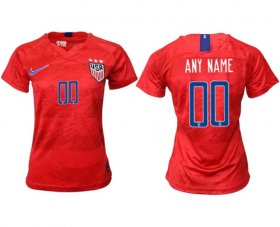 Wholesale Cheap Women\'s USA Personalized Away Soccer Country Jersey