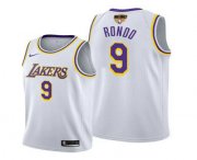 Wholesale Cheap Men's Los Angeles Lakers #9 Rajon Rondo 2020 White Finals Stitched NBA Jersey