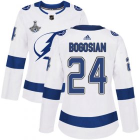 Cheap Adidas Lightning #24 Zach Bogosian White Road Authentic Women\'s 2020 Stanley Cup Champions Stitched NHL Jersey