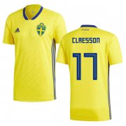 Wholesale Cheap Sweden #17 Claesson Home Kid Soccer Country Jersey