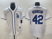 Cheap Men's Los Angeles Dodgers #42 Jackie Robinson White Cool Base Stitched Baseball Jersey