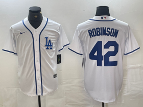 Cheap Men\'s Los Angeles Dodgers #42 Jackie Robinson White Cool Base Stitched Baseball Jersey
