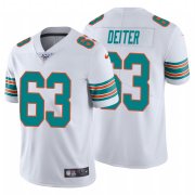 Wholesale Cheap Nike Dolphins #63 Michael Deiter White Alternate Men's Stitched NFL 100th Season Vapor Untouchable Limited Jersey