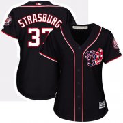 Wholesale Cheap Nationals #37 Stephen Strasburg Navy Blue Alternate Women's Stitched MLB Jersey