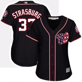 Wholesale Cheap Nationals #37 Stephen Strasburg Navy Blue Alternate Women\'s Stitched MLB Jersey