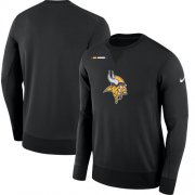 Wholesale Cheap Men's Minnesota Vikings Nike Black Sideline Team Logo Performance Sweatshirt