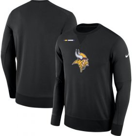 Wholesale Cheap Men\'s Minnesota Vikings Nike Black Sideline Team Logo Performance Sweatshirt