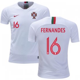 Wholesale Cheap Portugal #16 Fernandes Away Kid Soccer Country Jersey
