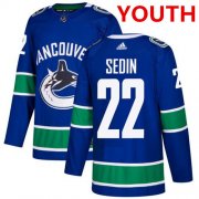 Youth Adidas Vancouver Canucks #22 Daniel Sedin Stitched Blue Third NHL Jersey