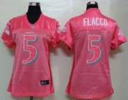 Wholesale Cheap Nike Ravens #5 Joe Flacco Pink Sweetheart Women's NFL Game Jersey