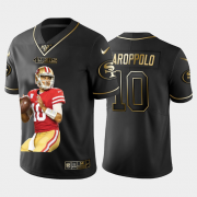 Cheap San Francisco 49ers #10 Jimmy Garoppolo Nike Team Hero 1 Vapor Limited NFL 100 Jersey Black Golden