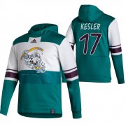 Wholesale Cheap Anaheim Ducks #17 Ryan Kesler Adidas Reverse Retro Pullover Hoodie White Green