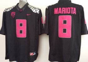 Wholesale Cheap Oregon Duck #8 Marcus Mariota 2014 Black With Purple Limited Jersey