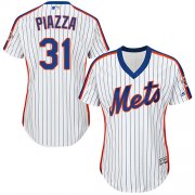 Wholesale Cheap Mets #31 Mike Piazza White(Blue Strip) Alternate Women's Stitched MLB Jersey