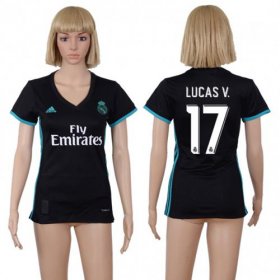 Wholesale Cheap Women\'s Real Madrid #17 Lucas V. Away Soccer Club Jersey