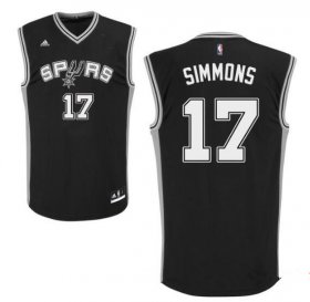 Wholesale Cheap Men\'s San Antonio Spurs #17 Jonathon Simmons Black Stitched NBA Adidas Revolution 30 Swingman Jersey
