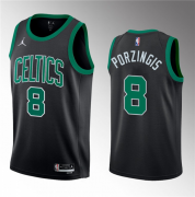 Wholesale Cheap Men's Boston Celtics #8 Kristaps Porzingis Black 2023 Draft Statement Edition Stitched Basketball Jersey