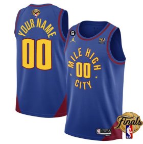 Wholesale Cheap Men\'s Denver Nuggets Active Player Custom Blue 2023 Finals Statement Edition With NO.6 Patch Stitched Basketball Jersey
