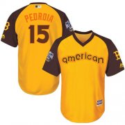 Wholesale Cheap Red Sox #15 Dustin Pedroia Gold 2016 All-Star American League Stitched Youth MLB Jersey