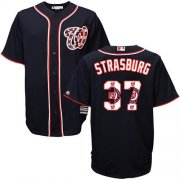 Wholesale Cheap Nationals #37 Stephen Strasburg Navy Blue Team Logo Fashion Stitched MLB Jersey