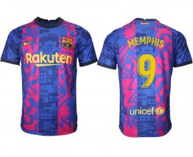 Wholesale Cheap Men 2021-2022 Club Barcelona blue training suit aaa version 9 Soccer Jersey