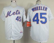 Wholesale Cheap Mets #45 Zack Wheeler White(Blue Strip) Home Cool Base Stitched MLB Jersey