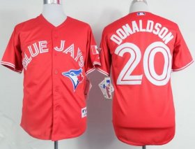 Wholesale Cheap Blue Jays #20 Josh Donaldson Red Canada Day Stitched MLB Jersey