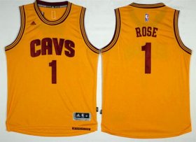 Wholesale Cheap Cleveland Cavaliers #1 Derrick Rose Gold Alternate Stitched NBA Jersey