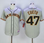 Wholesale Cheap Giants #47 Johnny Cueto Grey Cool Base Road Stitched MLB Jersey