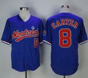 Wholesale Cheap Mitchell And Ness BP Expos #8 Gary Carter Blue Throwback Stitched MLB Jersey