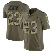 Wholesale Cheap Nike Chargers #23 Rayshawn Jenkins Olive/Camo Men's Stitched NFL Limited 2017 Salute To Service Jersey