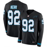 Wholesale Cheap Nike Panthers #92 Zach Kerr Black Team Color Youth Stitched NFL Limited Therma Long Sleeve Jersey