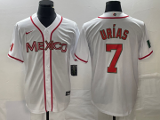 Wholesale Cheap Men's Mexico Baseball #7 Julio Urias NEW 2023 White World Classic Stitched Jersey