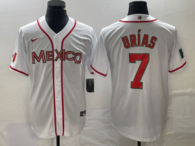 Wholesale Cheap Men\'s Mexico Baseball #7 Julio Urias NEW 2023 White World Classic Stitched Jersey