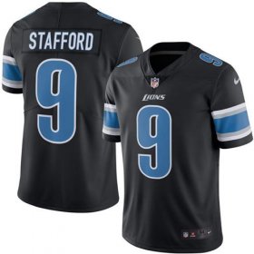 Wholesale Cheap Nike Lions #9 Matthew Stafford Black Men\'s Stitched NFL Limited Rush Jersey