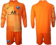 Wholesale Cheap Men 2021-2022 ClubParis Saint-Germainorange red goalkeeper Long Sleeve blank Soccer Jersey