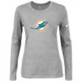 Wholesale Cheap Women's Nike Miami Dolphins Of The City Long Sleeve Tri-Blend NFL T-Shirt Light Grey