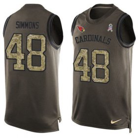 Wholesale Cheap Nike Cardinals #48 Isaiah Simmons Green Men\'s Stitched NFL Limited Salute To Service Tank Top Jersey