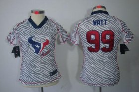 Wholesale Cheap Nike Texans #99 J.J. Watt Zebra Women\'s Stitched NFL Elite Jersey