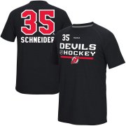 Wholesale Cheap New Jersey Devils #35 Cory Schneider Reebok Center Ice Freeze Supremium Name & Number T-Shirt Black