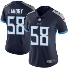 Wholesale Cheap Nike Titans #58 Harold Landry Navy Blue Team Color Women\'s Stitched NFL Vapor Untouchable Limited Jersey
