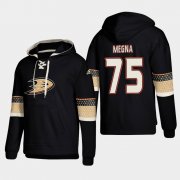 Wholesale Cheap Anaheim Ducks #75 Jaycob Megna Black adidas Lace-Up Pullover Hoodie