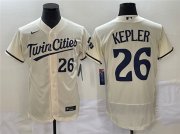 Wholesale Cheap Men's Minnesota Twins #26 Max Kepler Cream Flex Base Stitched Baseball Jersey