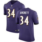 Wholesale Cheap Nike Ravens #34 Anthony Averett Purple Team Color Men's Stitched NFL Vapor Untouchable Elite Jersey