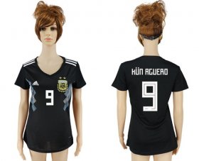 Wholesale Cheap Women\'s Argentina #9 Kun Aguero Away Soccer Country Jersey