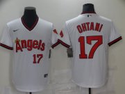 Wholesale Cheap Men Los Angeles Angels 17 Ohtani White Game Throwback 2021 Nike MLB Jersey