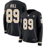 Wholesale Cheap Nike Saints #89 Josh Hill Black Team Color Women's Stitched NFL Limited Therma Long Sleeve Jersey