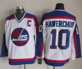 Wholesale Cheap Jets #10 Dale Hawerchuk White/Blue CCM Throwback Stitched NHL Jersey