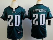 Wholesale Cheap Nike Eagles #20 Brian Dawkins Midnight Green Team Color Youth Stitched NFL Elite Jersey